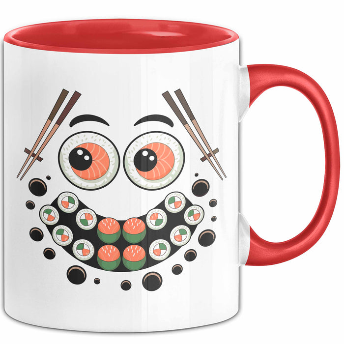 Sushi Liebhaber Tasse Geschenkidee für rohe Rollen Fans Rot Trendation