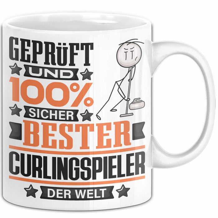 Curlingspieler Geschenk Lustiger Spruch für Curlingspieler Geschenkidee Bester Curlingspieler Der Welt Weiß Trendation