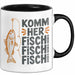 Angelliebhaber Fischer Tasse Geschenk Lustige Geschenkidee Spruch Komm Her Fischi Fischi Fischi Trendation