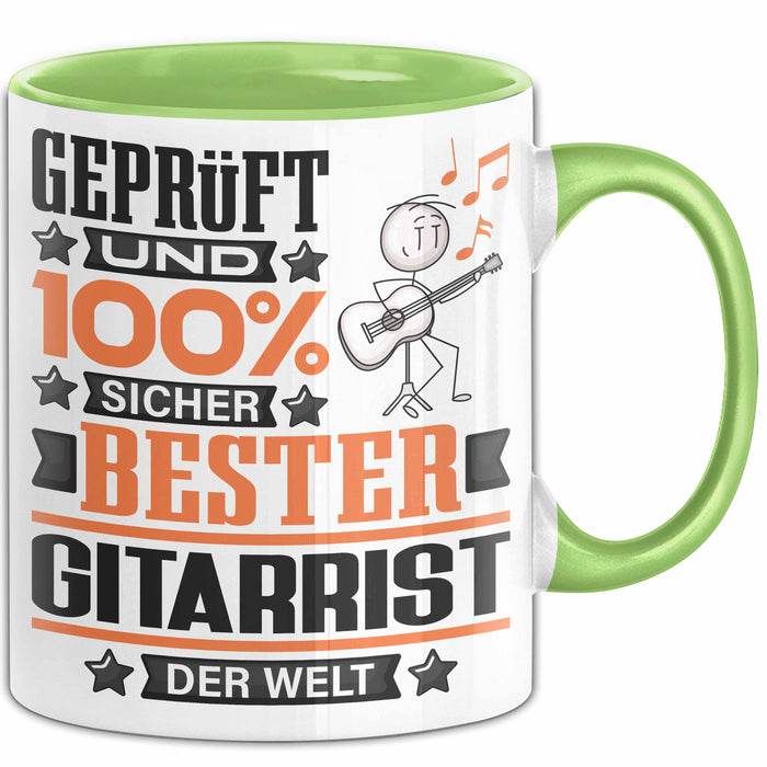 Gitarrist Geschenk Lustiger Spruch für Gitarrist Geschenkidee Bester Gitarrist Der Welt Grün Trendation