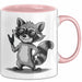 Waschbär Rockmusik Tasse Geschenk für Tiermusikliebhaber Rosa Trendation