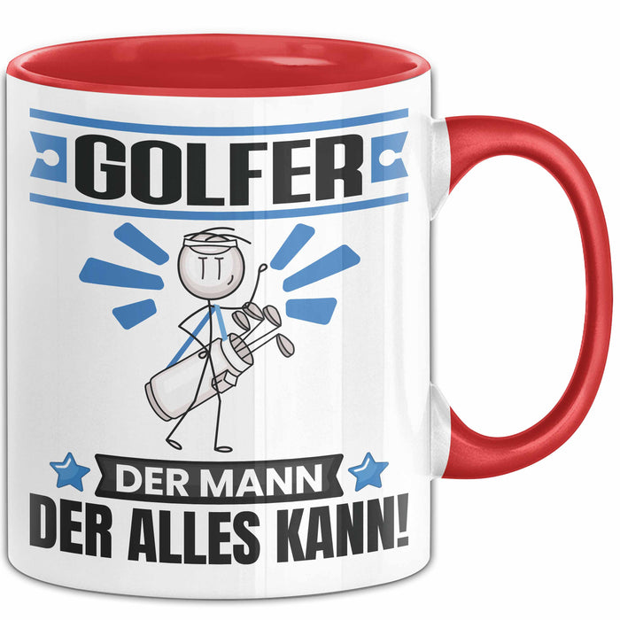 Golfer Tasse Geschenk für Golfer Der Mann Der Alles Kann Geschenkidee zum Geburtstag Rot Trendation