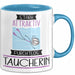 Taucherin Tasse Geschenk Becher Stark Attraktiv Furchtlos Taucherin Lustige Geschenkidee Blau Trendation
