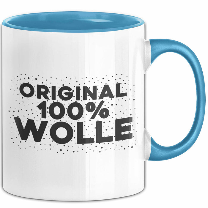 Wolle Tasse Original 100% Wolle Geschenk Blau Trendation