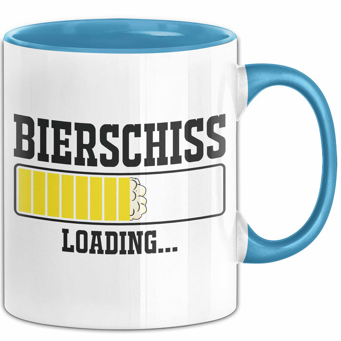 Bierschiss Loading Tasse Geschenk Der Morgen Danach Blau Trendation