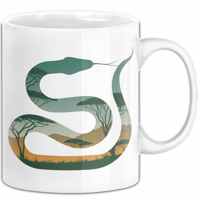 Reptil Schlange Tier Tasse Geschenk Lustige Geschenkidee Spruch Weiß Trendation