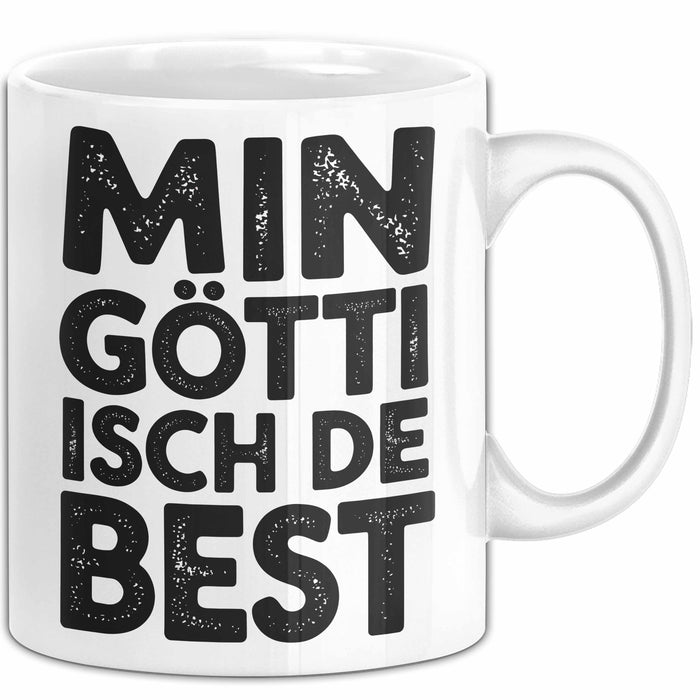Goetti Tasse Geschenk Min Goetti Isch De Best Geschenkidee Patenonkel Schweiz Weiß Trendation