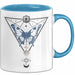 Mystical Tasse Blackcraft Lineart Moon Schmetterling Hexerei Astrologie Tattoo Kaffee-Becher Tarot Blau Trendation