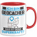 Geocacher Tasse Geschenk für Geocacher Geburtstag Lustiger Spruch Kaffee-Becher Was Ist Deine Superkraft Rot Trendation