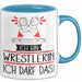 Geschenk für Wrestlerin Tasse Lustige Geschenkidee Geburtstag Ich Bin Wrestlerin Ich Darf Das Blau Trendation