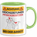 Pferdebesitzer Tasse Geschenk Lustiger Spruch Geschenkidee für Pferdebesitzer Achtung Hochleistungs Pferdebesitzer Bei Der Arbeit Grün Trendation