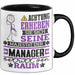 Manager Geschenk Tasse Lustiger Spruch Erheben Sie Sich Der Manager Betritt den Raum Schwarz Trendation