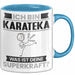 Karateka Tasse Geschenk für Karateka Geburtstag Lustiger Spruch Kaffee-Becher Was Ist Deine Superkraft Blau Trendation