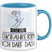 Geschenk für Skifahrerin Tasse Lustige Geschenkidee Geburtstag Ich Bin Skifahrerin Ich Darf Das Blau Trendation