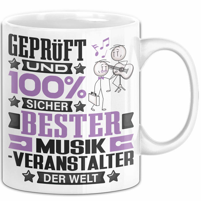 Musikveranstalter Geschenk Lustiger Spruch für Musikveranstalter Geschenkidee Bester Musikveranstalter Der Welt Weiß Trendation