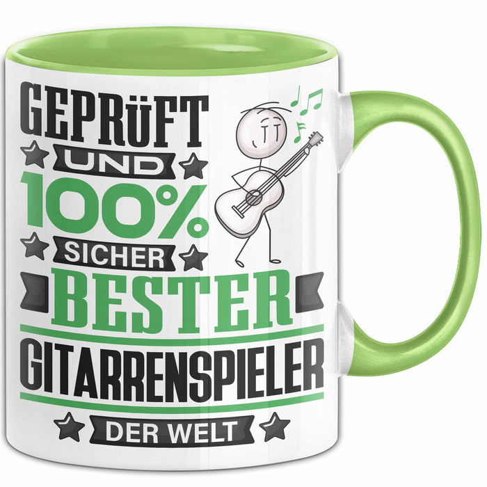 Gitarrenspieler Geschenk Lustiger Spruch für Gitarrenspieler Geschenkidee Bester Gitarrenspieler Der Welt Grün Trendation