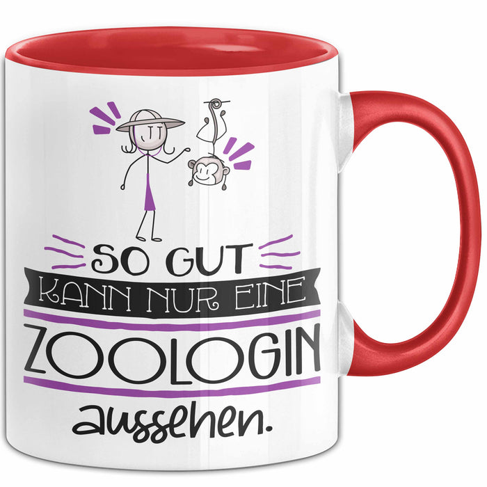 Zoologin Geschenk Tasse So Gut Kann Nur Eine Zoologin Aussehen Geschenkidee Geburtstag Weihnachten Lustig Rot Trendation