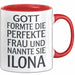 Ilona Tasse Geschenk Gott Formte Die Perfekte Frau Ilona Geschenkidee Rot Trendation