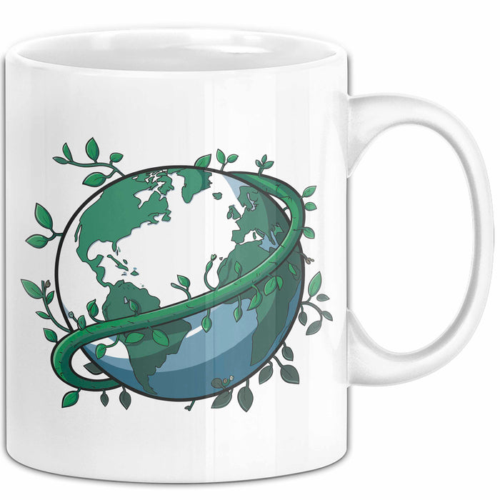 Öko Krieger Tasse Geschenkidee für Grünen Planeten Weiß Trendation