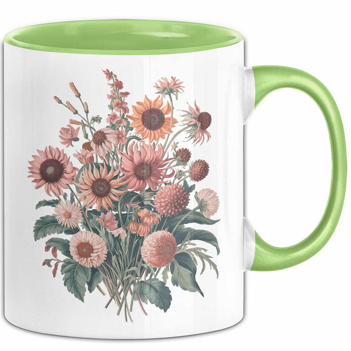 Botanische Blumen Tasse Geschenk Lustige Geschenkidee Spruch Grün Trendation