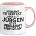 Juergen Tasse Niemand Ist Perfekt, Juergen Ist Nah Dran Geschenk Rosa Trendation