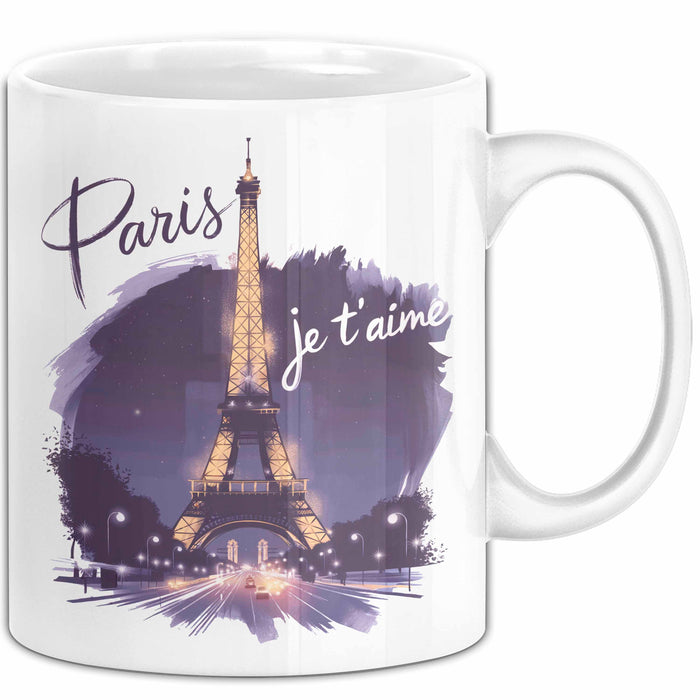 Frankreich Paris Eiffelturm Tasse Geschenk Lustige Geschenkidee Spruch Weiß Trendation