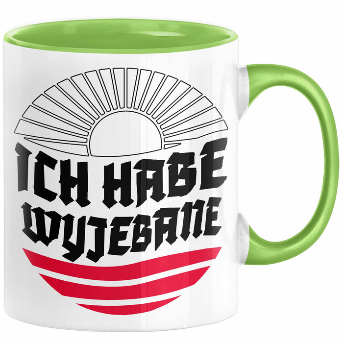 Polen Tasse Spruch Ich Habe Wyjebane Polska Geschenkdiee Kaffee-Becher Grün Trendation