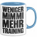 Fußballtrainer Fußballteam Tasse Geschenk Lustige Geschenkidee Spruch Weniger Mimimi Mehr Training Blau Trendation