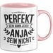 Anja Tasse Geschenk Perfekt Sein Kann Jeder Geschenkidee Geburtstag Rosa Trendation
