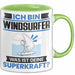 Windsurfer Tasse Geschenk für Windsurfer Geburtstag Lustiger Spruch Kaffee-Becher Was Ist Deine Superkraft Grün Trendation
