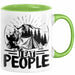 Camping Tasse Geschenk I Eat People Bär Kaffee-Becher Geschenkidee Camper Outdoor Grün Trendation