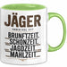 Hirschjäger Jagd Tasse Geschenk Jäger haben Zeit Spruch Grün Trendation