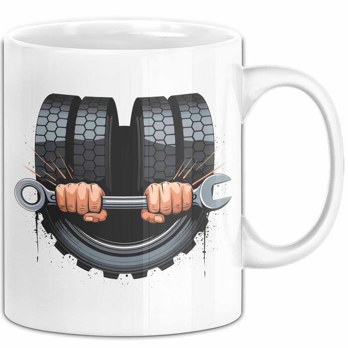 LKW Mechaniker Tasse Geschenk Lustige Geschenkidee Spruch Für Nutzfahrzeug Profis Weiß Trendation
