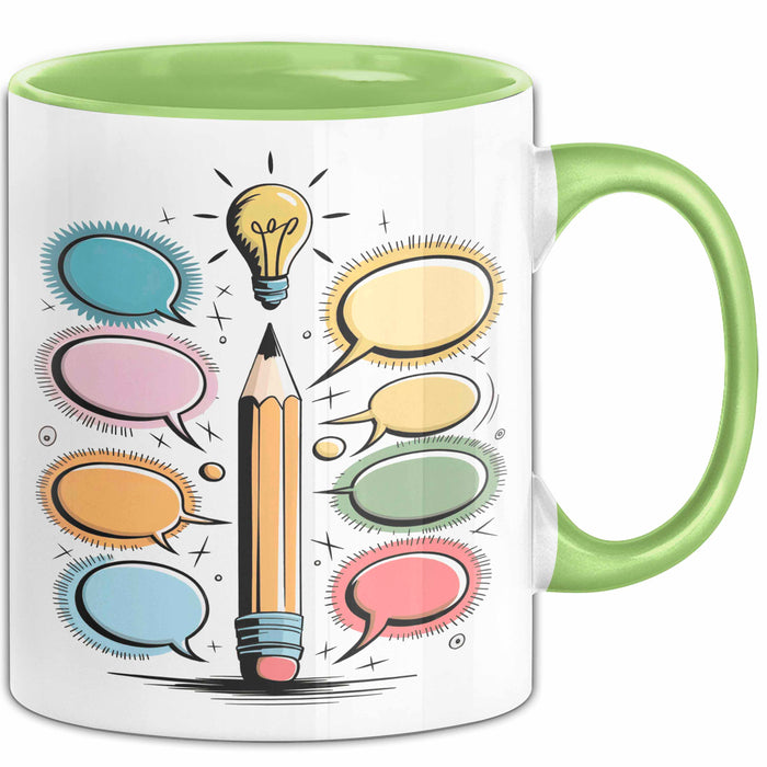 Werbetexter Tasse Geschenk Lustige Geschenkidee Spruch Für Wort Zauberer Grün Trendation