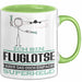 Fluglotse Geschenk Tasse Ich Bin Fluglotse Aber Sag Doch Einfach Superheld Lustige Geschenkdiee für Fluglotse Kaffee-Becher Grün Trendation