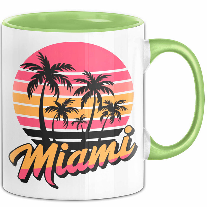 Miami Florida USA Tasse Geschenk Lustige Geschenkidee Spruch Grün Trendation