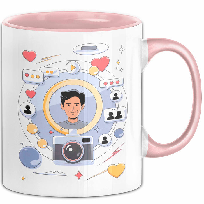 Content Creator Tasse Geschenk Lustige Geschenkidee Spruch Für Digitale Macher Rosa Trendation