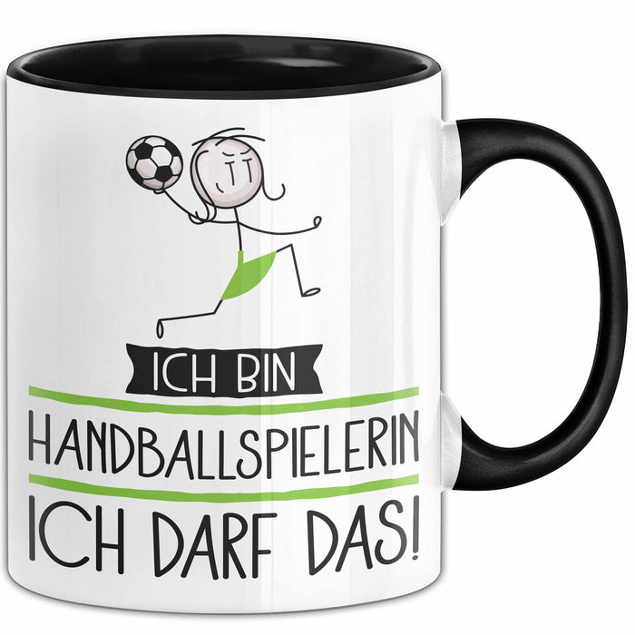 Geschenk für Handballspielerin Tasse Lustige Geschenkidee Geburtstag Ich Bin Handballspielerin Ich Darf Das Trendation