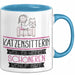 Katzensitterin Weil Es Keinen Schöneren Beruf Gibt Tasse Geschenk für Eine Katzensitterin Lustig Blau Trendation