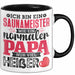 Lustige Tasse Geschenk Saunameister Papa Humorvoller Spruch Schwarz Trendation