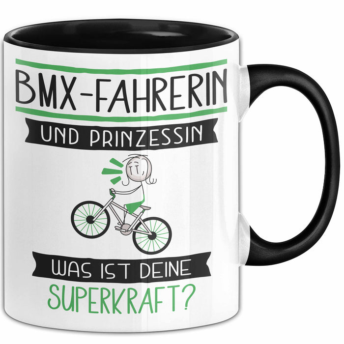 BMX-Fahrerin Und Prinzessin Tasse Geschenk Für Eine BMX-Fahrerin Geburtstag Was Ist Deine Superkraft Trendation