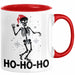 Skelett Weihnachten Geschenk Tasse Weihnachliches Skelett Grafik Geschenkidee Totenkopf Fans Tattoo Rot Trendation