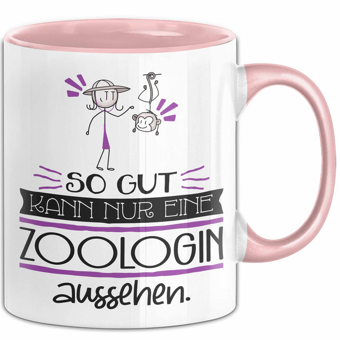 Zoologin Geschenk Tasse So Gut Kann Nur Eine Zoologin Aussehen Geschenkidee Geburtstag Weihnachten Lustig Rosa Trendation
