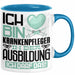 Krankenpfleger Ausbildung Tasse Geschenk Ich Bin Krankenpfleger In Der Ausbildung Ich Darf Das Geschenkidee Spruch Blau Trendation