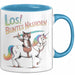 Sarkastische Katze Pferd Tasse Geschenk Buntes Nashorn Blau Trendation