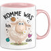 Schaf Tasse Geschenkidee Komme Was Wolle Ich Sheep That Rosa Trendation