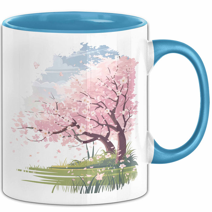 Frühlingszeit Tasse Geschenkidee für Naturliebhaber Blau Trendation