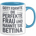 Bettina Tasse Geschenk Gott Formte Die Perfekte Frau Bettina Geschenkidee Blau Trendation