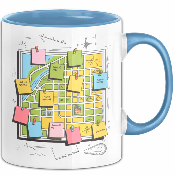 Stadtplaner Tasse Geschenk Lustige Geschenkidee Spruch Für Stadt Denker Blau Trendation