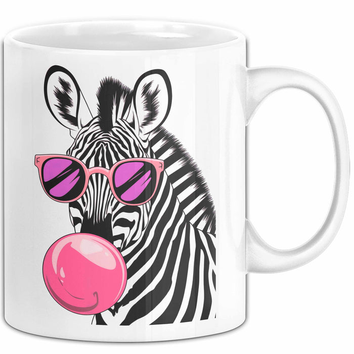 Zebra Kaugummi Tasse Geschenk Lustige Geschenkidee Spruch Weiß Trendation